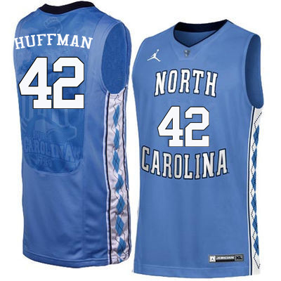 Men #42 Brandon Huffman North Carolina Tar Heels College Basketball Jerseys Sale-Blue - Click Image to Close